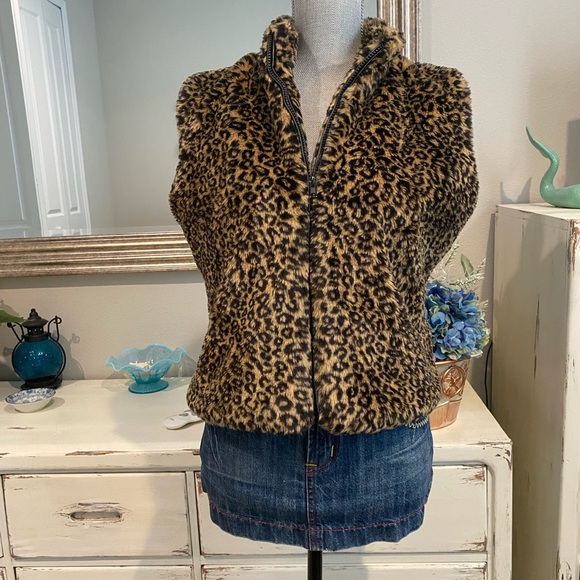 Gorgeous Cejon leopard print vest! Sz. M - Picture 4 of 11